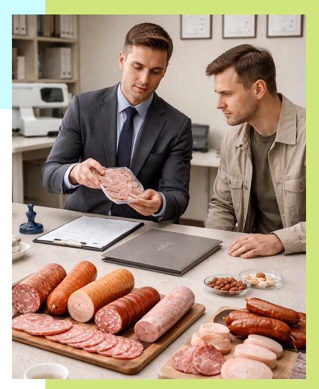 Сертификация колбасных изделий в Норильске от 7789 р. | Алешин-Нрл