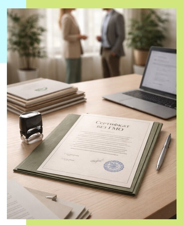 Сертификат без ГМО в Норильске от 7789 р. оформить срочно Алешин-Нрл