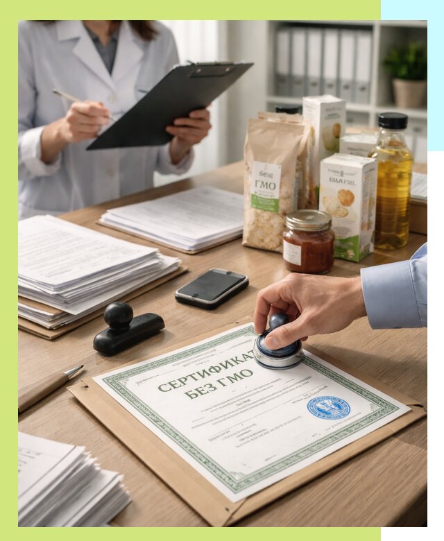 Получение сертификата Без ГМО для продукции в Норильске